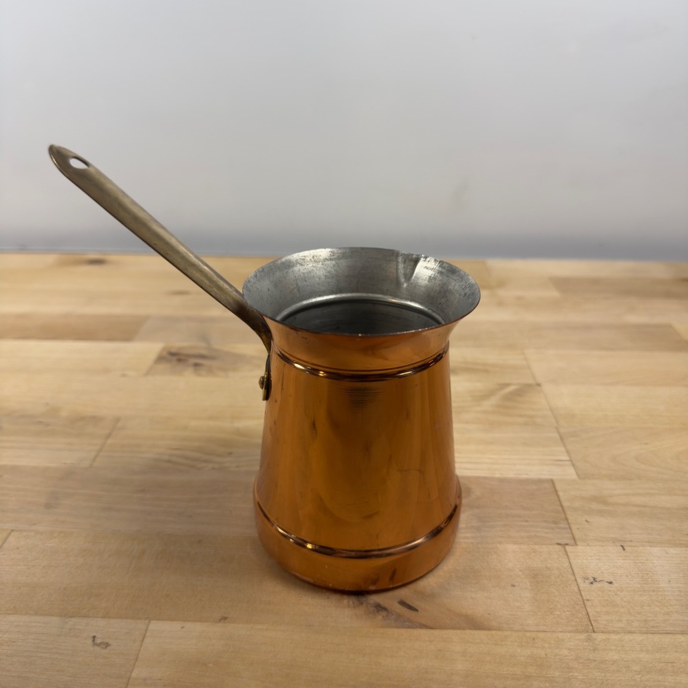 Vintage Taurus Copper Turkish Coffee Maker Pitcher Brass Handle Portugal Ibrik - Picture 4 of 8